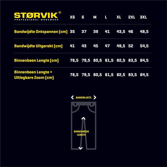 STØRVIK Service Work Trousers Hommes Noir - Taille L - BEN