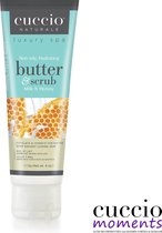 Cuccio Tube Butter & Scrub 113 gr Milk & Honey-Suikerscrub op basis van bodybutter verwijdert dode huidcellen- 24 uur hydraterend - scrub gemengd met bodylotion  - intens hydratere