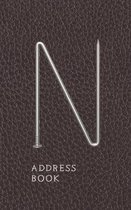 N Address Book: Nails And Faux Leather Motif Monogram Letter ''N'' Password And Address Keeper