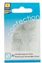 Sorbo Home Essentials - bloezen knoopjes 4 gaats - 30 hemdsknoopjes wit transparant - 14 mm - overhemdsknoopjes