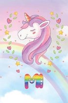 Mi: Mi Unicorn Notebook Rainbow Journal 6x9 Personalized Customized Gift For Someones Surname Or First Name is Mi