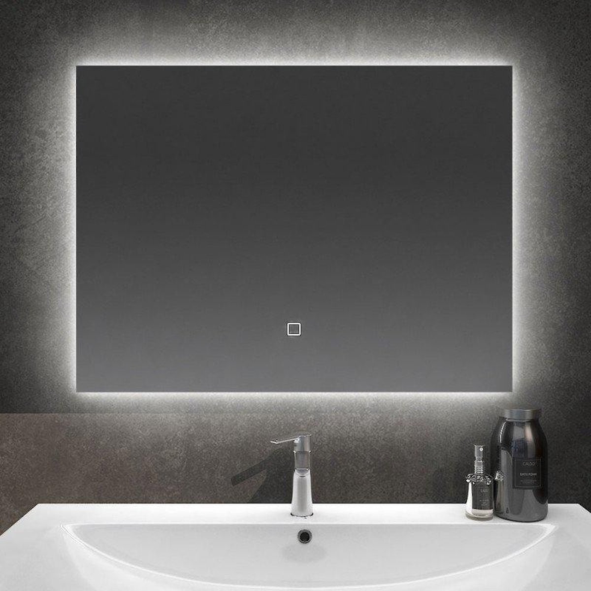 Diamond Line Kiki - Badkamerspiegel met LED Verlichting en Verwarming - 80x60 - Rechthoek - Touch Lichtschakelaar - Dimbaar