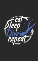 Eat Sleep Dive Repeat: Freediving, Apnea & Spearfishing Logbook Log Book DiveLog for breath-hold diving - English Version