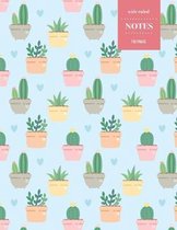 Wide Ruled Notes 110 Pages: Cactus Notebook for Kids, Teens and Students - Succulent Llama Pattern