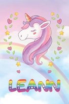 Leann: Leann Unicorn Notebook Rainbow Journal 6x9 Personalized Customized Gift For Someones Surname Or First Name is Leann