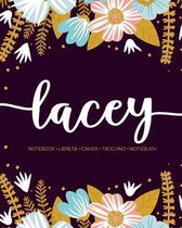 Lacey: Notebook - Libreta - Cahier - Taccuino - Notizbuch: 110 pages paginas seiten pagine: Modern Florals First Name Noteboo