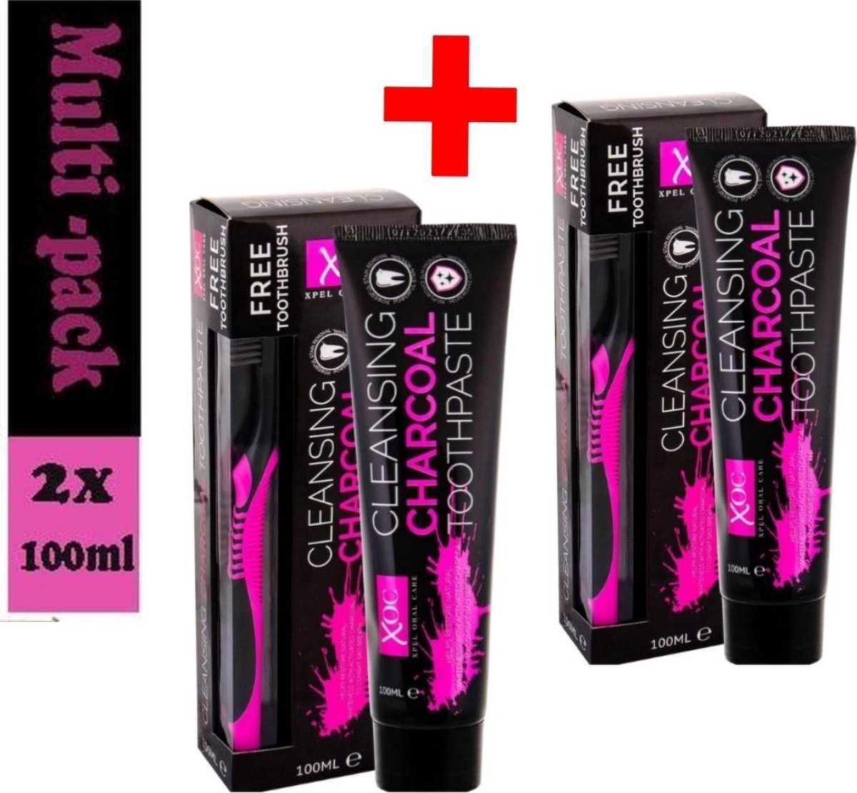XOC Cleansing Charcoal Tandpasta -2x 100ml- duo pack | bol.com