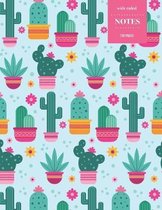 Wide Ruled Notes 110 Pages: Cactus Notebook for Kids, Teens and Students - Succulent Llama Pattern