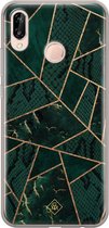 Huawei P20 Lite hoesje siliconen - Abstract groen | Huawei P20 Lite (2018) case | groen | TPU backcover transparant