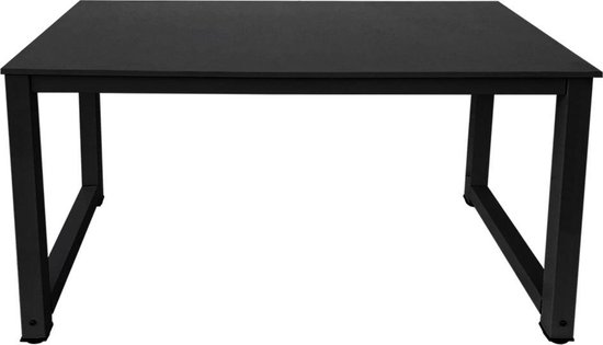 Bureau computertafel - keukentafel - metaal hout - 120 cm x 60 cm - zwart