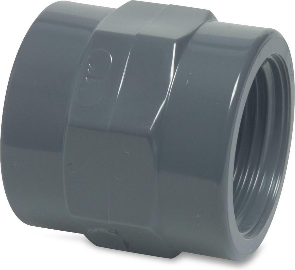 Mega Draadsok PVC-U 1 1/4" binnendraad 10bar grijs
