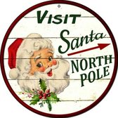 Wandbord - Visit Santa On The North Pole
