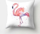Kussenhoes met mooie Flamingo in zachte kleuren (500040)