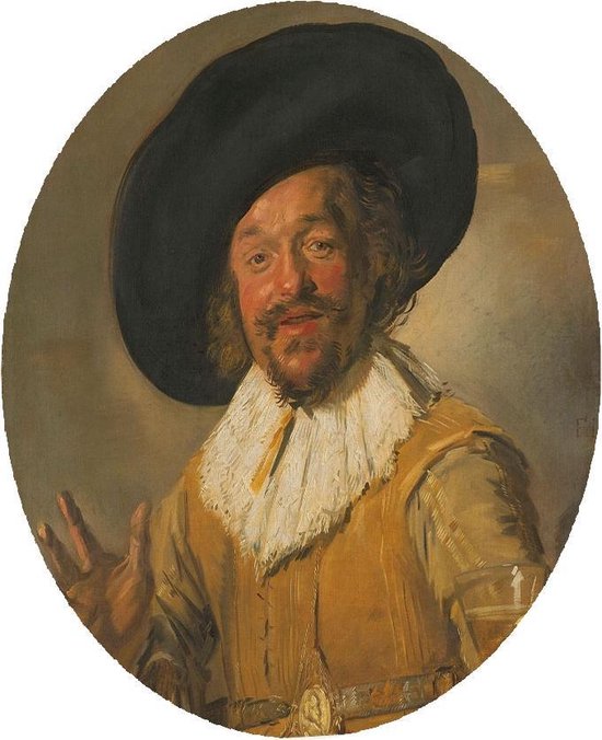 Le joyeux buveur, Frans Hals - Photo sur cercle de papier peint - ⌀ 80 cm