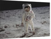 Buzz Aldrin walks on the moon (maanlanding) - Foto op Canvas - 90 x 60 cm