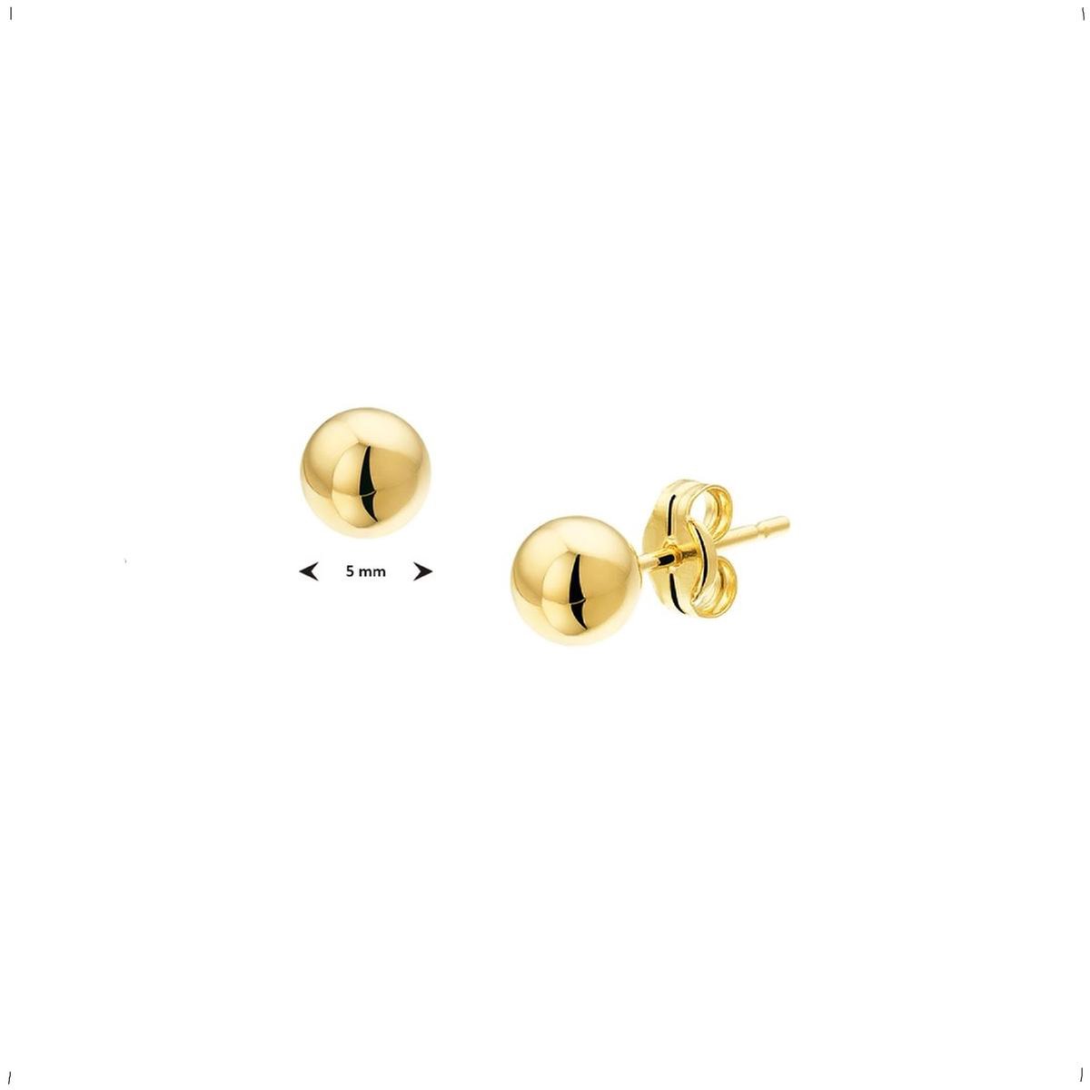 YO&NO - Oorbellen - Goud - Oorknoppen - Bol - 3.5mm - Sieraden Vrouw - Heren - 14k - 585 Goud