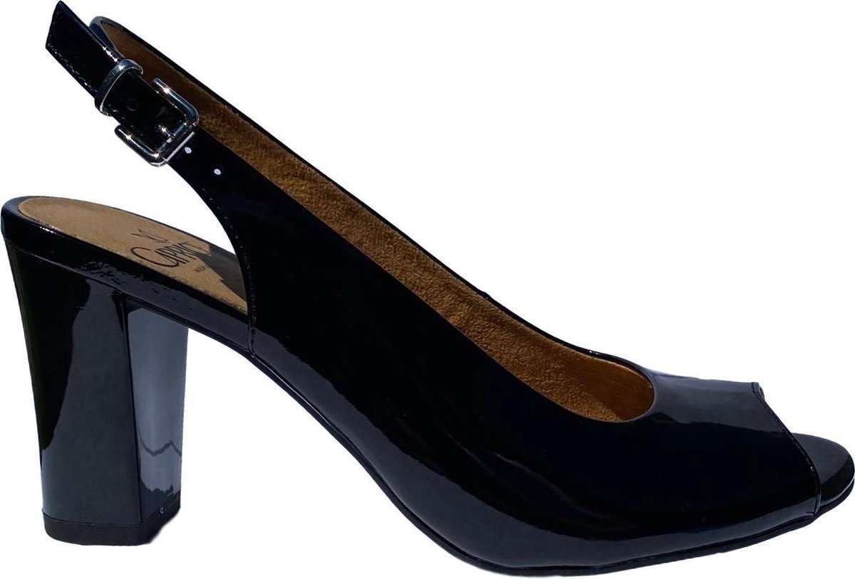 Caprice sandalen met hak maat 39 dames lakleer zwart - Schoenen.nl