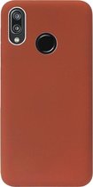 ADEL Siliconen Back Cover Softcase Hoesje Geschikt voor Huawei P20 Lite (2018) - Bruin