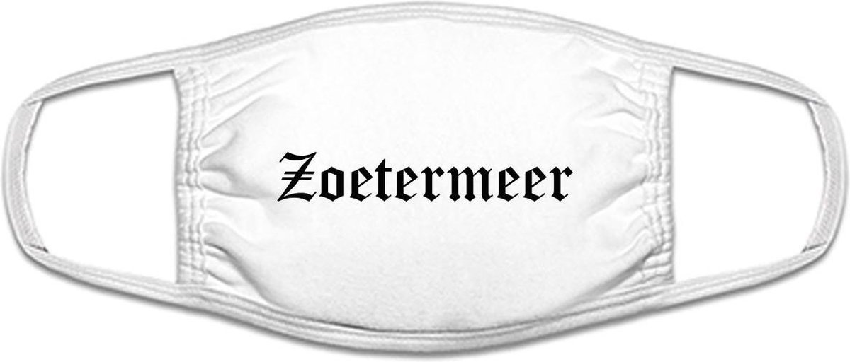 Zoetermeer mondkapje | gezichtsmasker | bescherming | bedrukt | logo | Wit mondmasker van katoen, uitwasbaar & herbruikbaar. Geschikt voor OV
