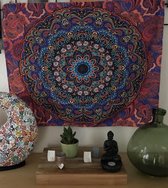 Mandala kleed - tafelkleed - 95 x 75 cm - wandkleed - Blauw