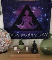 Mandala kleed Yoga - tafelkleed - wandkleed 95 x 75 cm - paars