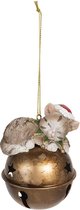 Clayre & Eef Decoratie Hanger Kat 6PR3045 6*6*8 cm - Meerkleurig Kunststof Kersthanger Kerstboomversiering