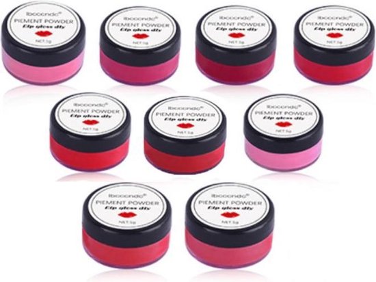 Premium Lipgloss Pigment Poeder Set van 9 Stuks
