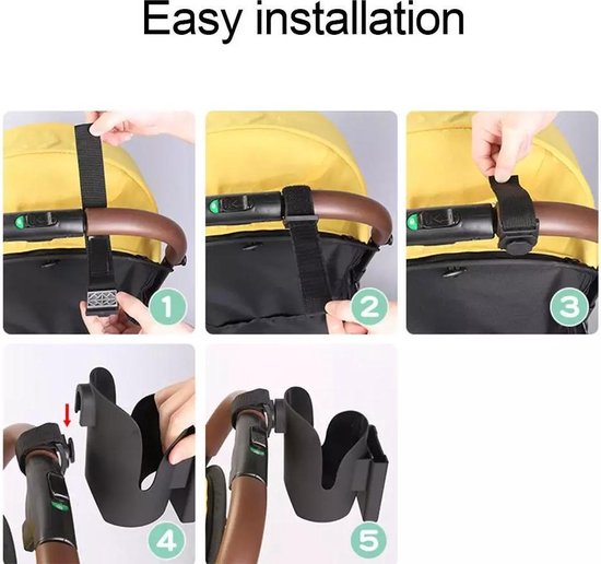 2.1 bekerhouder & telefoonhouder voor fiets & kinderwagen - bekerhouder kinderwagen van OpberGenius — afbeelding 4