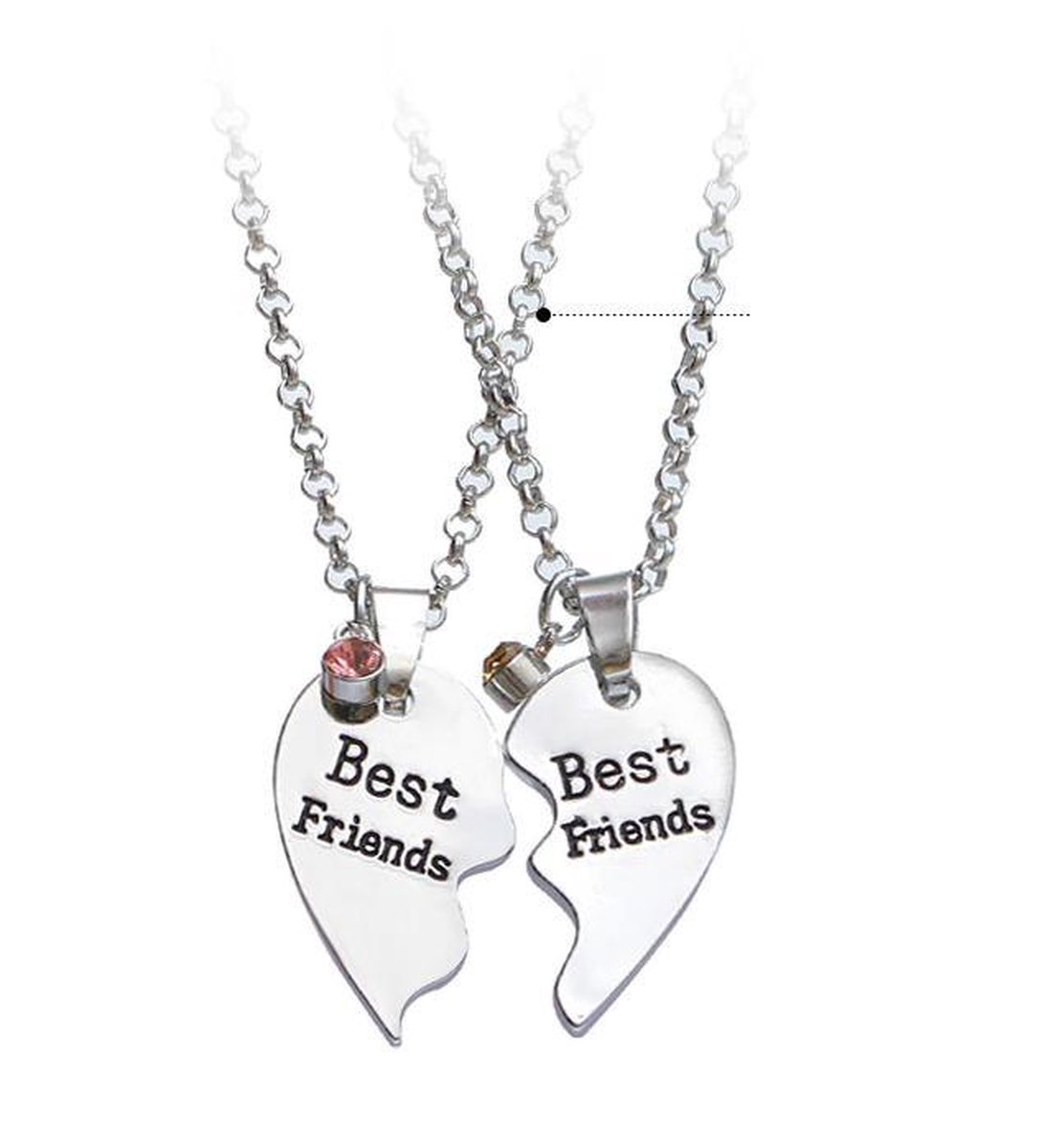 Bracelet d'amitié chaîne avec pendentif coeur brisé Best friends
