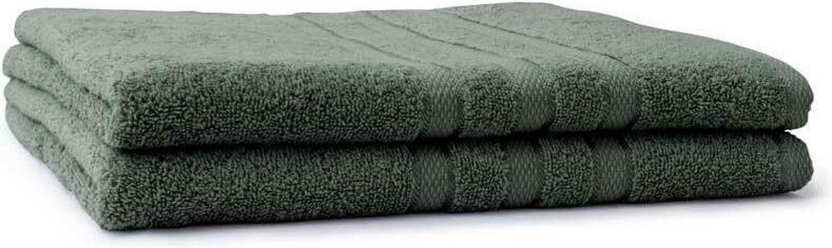 LINNICK Pure Handdoeken Set - Douchelaken - 100% Katoen - Olive Green - 70x140cm- Per 2 Stuks