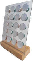 CuisinU Capsulehouder - Capsule houder - Koffie houder en standaard - Nespresso koffie pads en cups houder - Transparant Acryl en hout - 20 Capsules