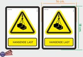 ISO7010 W015 hangende last Waarschuwing M set 2 stickers 14x18 cm