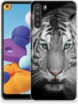 Mobiel Case Geschikt voor Samsung Galaxy A21 GSM Hoesje Tijger