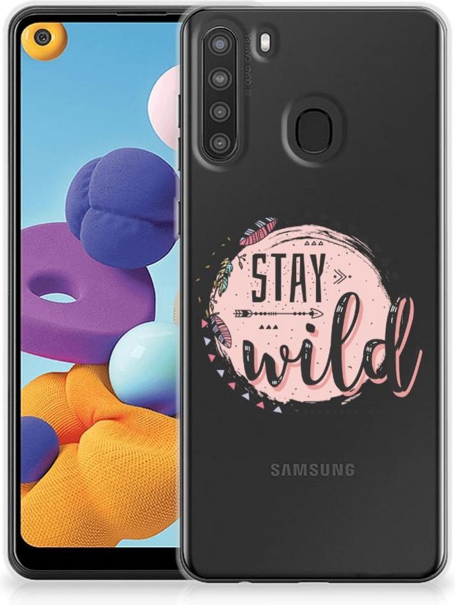Samsung Galaxy A21 Telefoonhoesje met Naam Boho Stay Wild