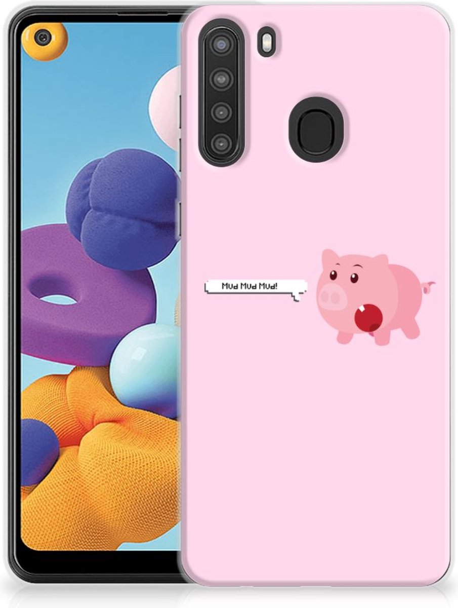 Samsung Galaxy A21 Telefoonhoesje met Naam Pig Mud