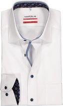 MARVELIS modern fit overhemd - wit (contrast) - Strijkvrij - Boordmaat: 43