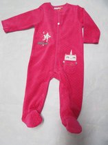 noukie's pyjama in hard rose in velour 18maand 86