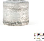 Design vaas Cilinder - Fidrio WHITE ICE - glas, mondgeblazen bloemenvaas - diameter 8,5 cm hoogte 8,5 cm