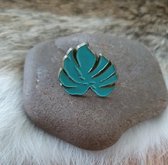 Enamel pin, kleding pin, broche, Groen tropisch blad