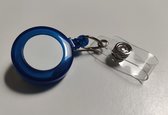 Porte-passe porte-clés Yoyo en plastique - Clip Roller - Cordon de serrage - Porte-forfait - Blauw - 80 cm