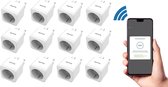 Smartify Smart Plug - 12 stuks - Slimme Stekker - Google Home (Google Assistant) - TIJDSCHAKELAAR & ENERGIEMETER Via Mobiele Applicatie - Amazon Alexa & IFTTT Compatible- Smart Hom