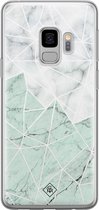 Samsung S9 hoesje siliconen - Marmer mint mix | Samsung Galaxy S9 case | mint | TPU backcover transparant