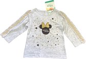 Disney Minnie Mouse shirt - lange mouw - grijs/goud - maat 68 (6 maanden)