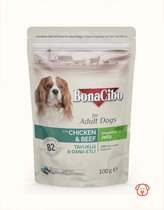 Bonacibo Pouch Nourriture pour chiens - Kip & Boeuf 12 x 100gr