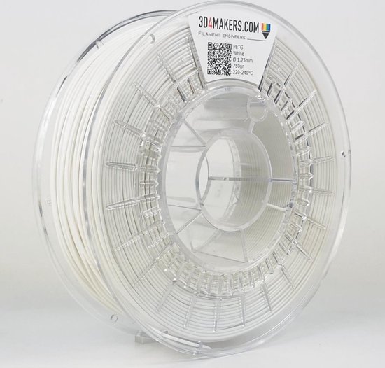 3D4Makers - PETG Filament - White (RAL9003) - 2.85mm - 750 gram