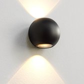 Wandlamp Denver Zwart - Ø10cm - LED 2x4W 2700K 2x460lm - IP54 - Dimbaar > wandlamp binnen zwart | wandlamp buiten zwart | wandlamp zwart | buitenlamp zwart | muurlamp zwart | led lamp zwart | sfeer lamp zwart | design lamp zwart