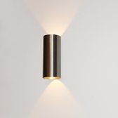 Wandlamp Brody 2 Aluminium - Ø7,2cm - LED 2x4W 2700K 2x360lm - IP54 - Dimbaar > wandlamp binnen mat staal | wandlamp buiten mat staal | wandlamp mat staal | buitenlamp mat staal |