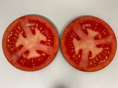 Decoratieve onderborden met groente/fruit print - set van 2 stuks (tomaat)