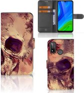 Wallet Book Case Huawei P Smart 2020 Smartphone Hoesje Skullhead