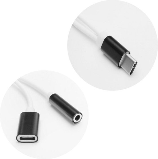 Adaptateur HF / audio + charge Type C - Jack 3,5 mm noir